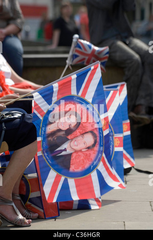 Königliche Hochzeitsfeiern auf Schloss-Platz im Zentrum von Swansea für die Hochzeit von Prinz William und Kate Middleton. Stockfoto