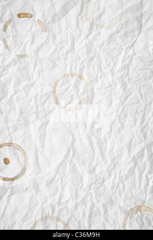 Textur des weißen zerknittertes Papier, für den Hintergrund verwendet Stockfoto