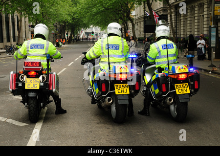 Metropolitan Police Motorradfahrer. Stockfoto