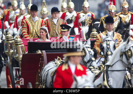 Königliche Kutsche königliche Hochzeit Horse Guards, Whitehall, London, UK. Foto: Jeff Gilbert Stockfoto