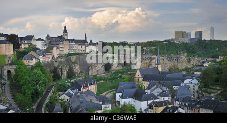 Blick über das Grund-Viertel in Luxemburg, Großherzogtum Luxemburg Stockfoto