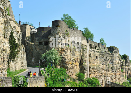 Der Bock Rock Festungsanlagen und Kasematten in Luxemburg, Großherzogtum Luxemburg Stockfoto