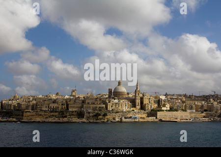 Blick auf Valletta Sliema Malta Stockfoto