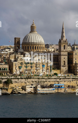 Blick auf Valletta Sliema Malta Stockfoto