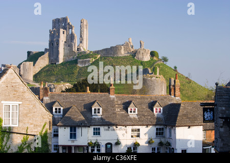 Corfe Castle, Dorset, Großbritannien Stockfoto