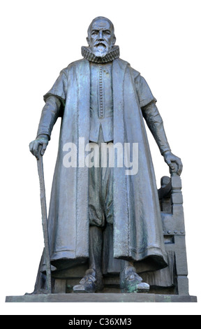 Rotterdam, Niederlande. Stadhuis / Rathaus (1912-20). Statue von Johan van Oldenbarnevelt Stockfoto