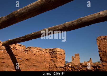 Die spanischen kolonialen Kirche auf Abo-Mission, Salinas Pueblo Missionen National Monument, New Mexico, USA. Stockfoto