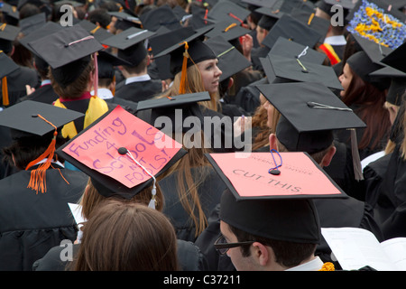 Protest gegen Haushaltskürzungen für Bildung Stockfoto