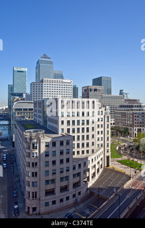 Canary Wharf und Westferry Circus, Docklands, London, England, UK Stockfoto