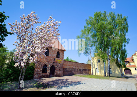 Der Nachtwächter Zimmer in Trutzer, Reste der Stadtmauer in Lübben, Spreewald, Niederlausitz, Land Brandenburg, Deutschland Stockfoto