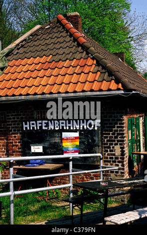 Die alten Hafenbahnhof in Neumühlen in Hamburg. Stockfoto