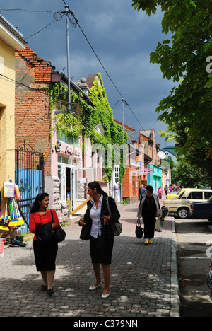 Straßenszene, Berehowe, Transkarpatien Gebiet, Ukraine Stockfoto