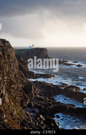 Stoner Head Leuchtturm, Stoner Halbinsel, Assynt, Sutherland, Highland, Schottland, UK. Stockfoto