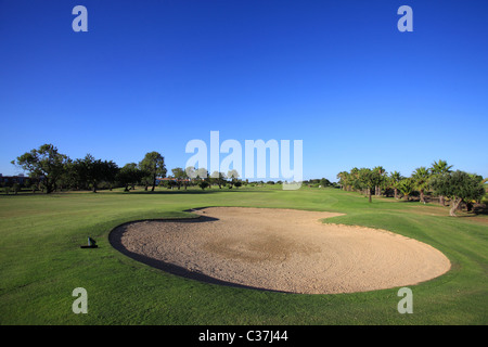 Landschaft einen Golfplatz an der Küste. Stockfoto