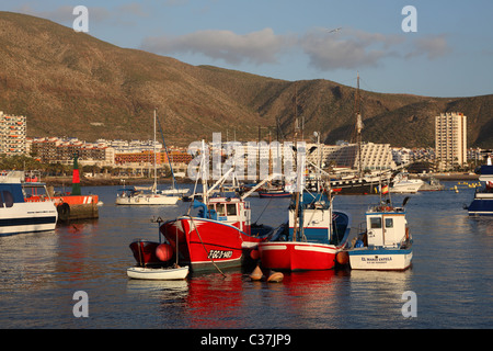 Angelboote/Fischerboote in der Harlbor von Los Cristianos, Kanarische Insel Teneriffa, Spanien Stockfoto