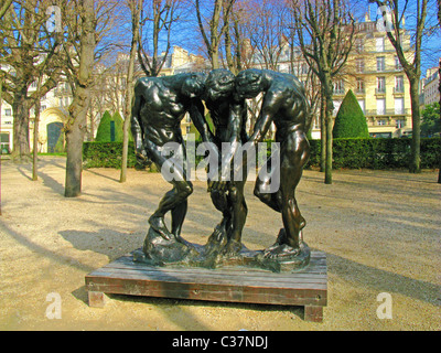 Auguste Rodin: Der drei Schattierungen von The Gates of Hell, Musée Rodin, VIIe Arrondissement, Paris, Frankreich. Stockfoto