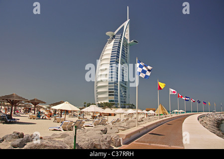 Burj Al Arab Hotel Jumeirah Beach Hotel, Jumeirah, Dubai, Vereinigte Arabische Emirate Stockfoto