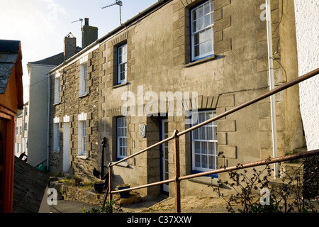 Sehr malerische malerischen Cornish Stein gerendert Haus / Häuser / Ferienhaus / Ferienhäuser / home / Ferienhäuser in Mevagissey, Cornwall. UK Stockfoto