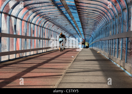 Tony Carter Zyklus Brücke in Cambridge, UK. Aufgeführt im Guinness Buch der Rekorde als als die längste überdachte Zyklus Brücke gebaut Stockfoto