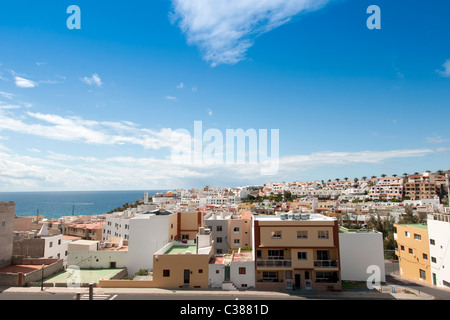 Blick über die Innenstadt von Morro Jable Fuerteventura Kanarische Inseln Stockfoto