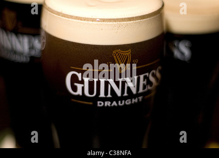 Anschauliches Bild von Guinness Pints. Stockfoto