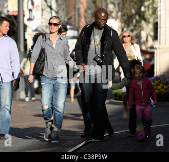 Heidi Klum und Seal in Hollywood mit ihren Kindern Leni Klum, Henry Samuel und Johan Samuel Los Angeles einkaufen, Stockfoto