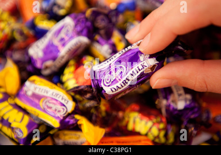 Anschauliches Bild von Cadbury ist Schokolade. Stockfoto