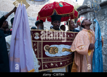 Karfreitag feiern von Ethipian Christen. Grabeskirche. Jerusalem Stockfoto