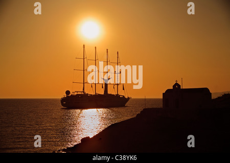 Sonnenuntergang in die Ägäis Mykonos Griechenland EU Europäische Union Europa Stockfoto