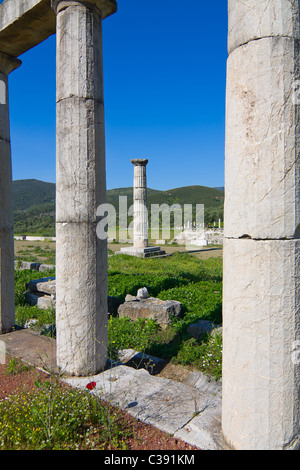 Antiken griechischen Stadion Säulen in antiken Messini Stockfoto