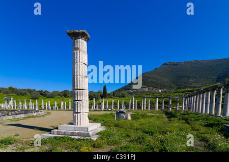 Antiken griechischen Stadion Säulen in antiken Messini Stockfoto