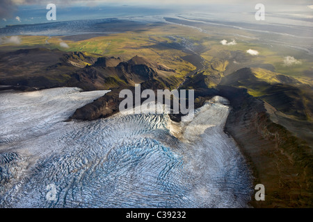 Vatnajökull-Gletscher, die Annäherung an das Meer, die südliche Küste von Island Stockfoto