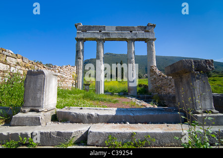 Antiken griechischen Stadion Säulen in antiken Messini Stockfoto