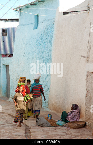 Straßenszene in Harar, Äthiopien Stockfoto