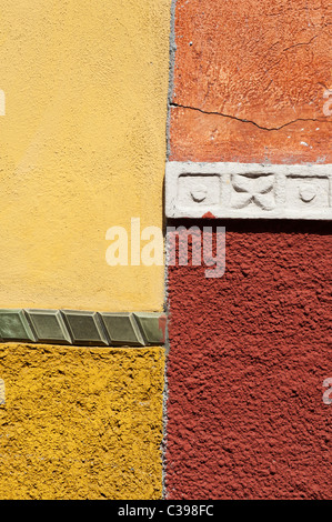 Elk187-4639v Mexiko, Estado de Guanajuato, San Miguel de Allende, bunte Häuser, detail Stockfoto
