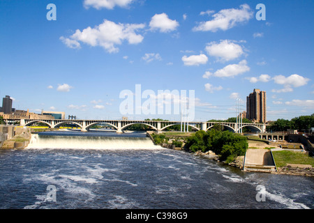 St.-Anthony-Fälle auf dem Mississippi. Minneapolis Minnesota MN USA Stockfoto