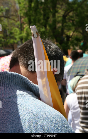 Menschen feiern die Seligsprechung von Papst Johannes Paul der zweite, Vatikan, Rom Mai 1. 2011 Stockfoto