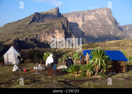 CP am Chenek in den Simien-Bergen Stockfoto