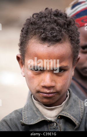 Äthiopischen jungen in den Simien Mountains Stockfoto