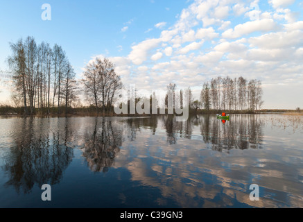 Kanufahrt am Fluss Stockfoto