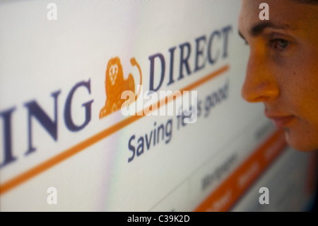 Anschauliches Bild von der ING Direct website Stockfoto