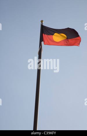 Australian Aboriginal Flagge in Adelaide Australien Stockfoto