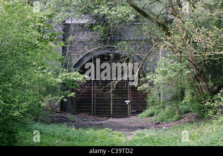 Das Südportal des geschlossenen Catesby Tunnels auf der stillgelegt ehemaligen Great Central Railway Linie bei Daventry, Norhants. Stockfoto