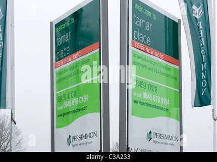 Persimone Signage in einer Wohnsiedlung in Hertfordshire. Stockfoto