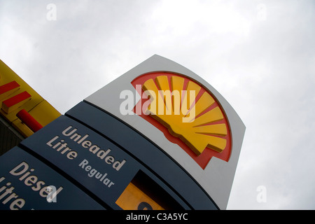 Eine Shell-Tankstelle, Cambridge. Stockfoto