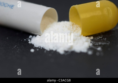 Anschauliches Bild einer Tamiflu-Tablette. Stockfoto