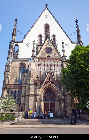 St. Thomas Kirche, Mendelssohn-Portal, Leipzig, Sachsen, Deutschland Stockfoto