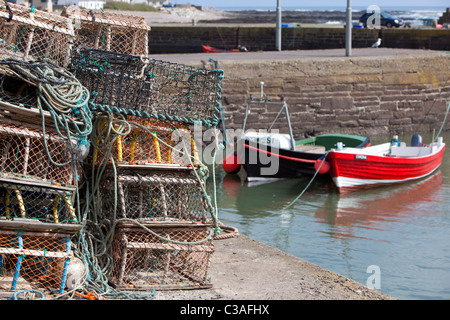 Küstenfischerei Boote, Johnshaven Hafen NE Scotland UK Stockfoto