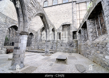 Die alte St. Audoen Kirche in Dublin, Irland, eine berühmte und historische Wahrzeichen der Stadt. Stockfoto