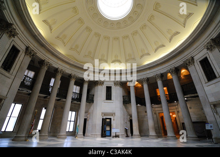 Im Inneren der Kuppel Federal Hall in New York City, Ort der ersten Hauptstadt der Vereinigten Staaten und später ein Zollhaus. Stockfoto